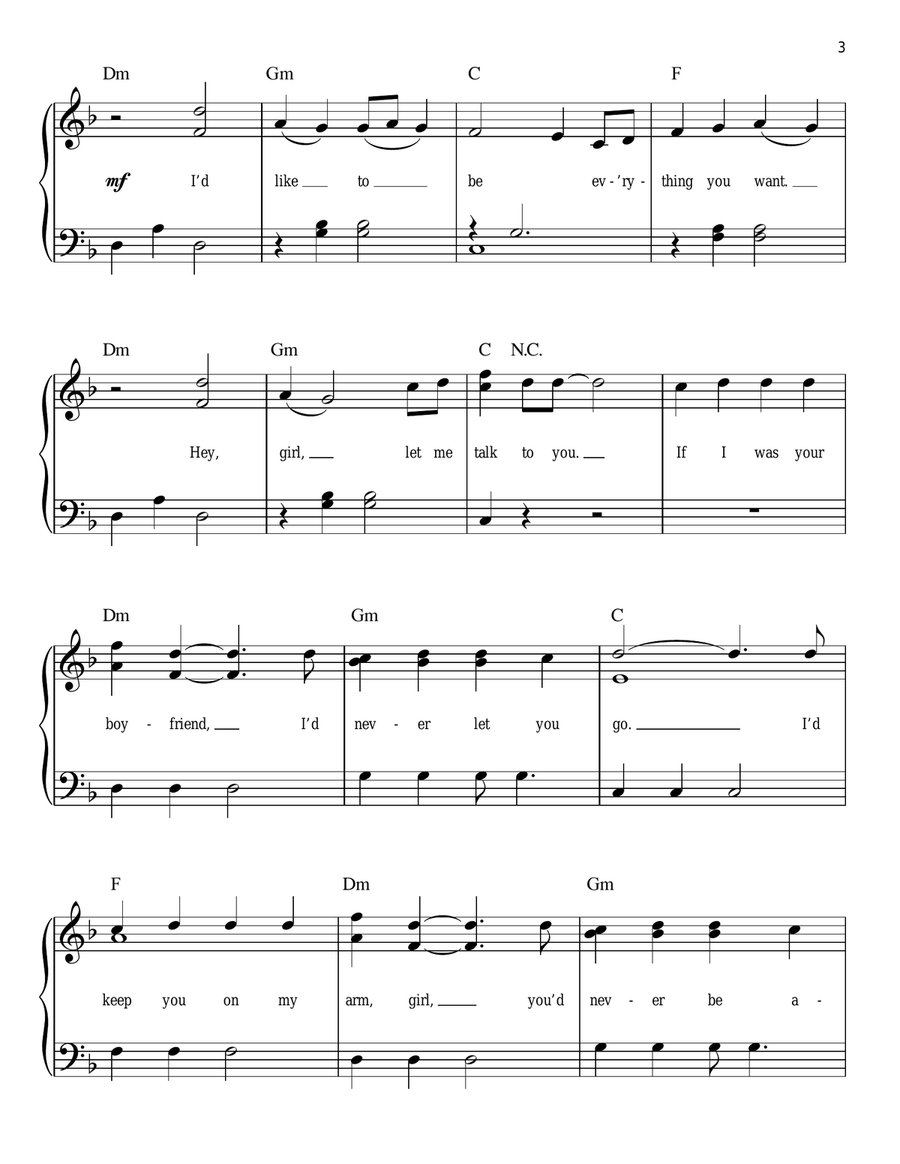 Boyfriend Easy Piano scores gallery preview page 3