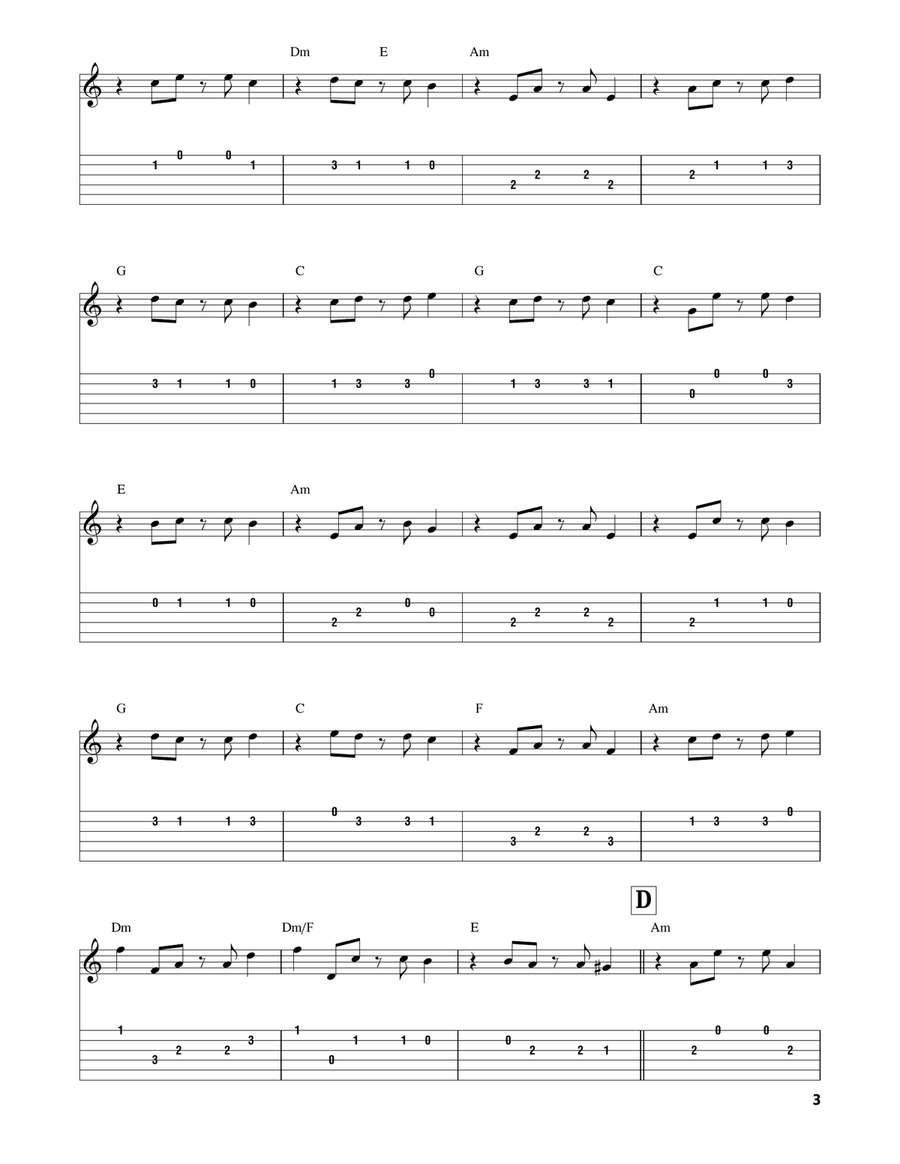He's A Pirate (from Pirates Of The Caribbean: The Curse of the Black Pearl) Guitar Tablature scores gallery preview page 3