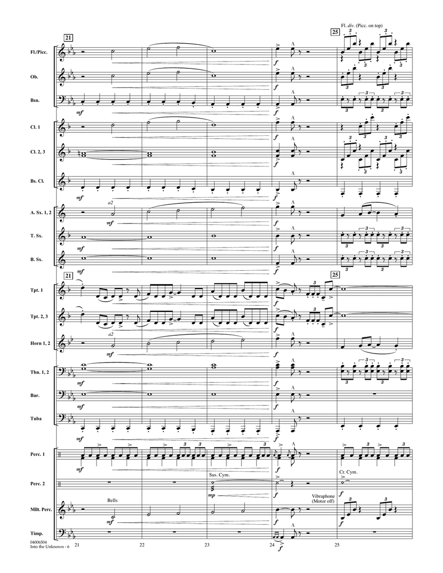 Into the Unknown (from Disney's Frozen 2) (arr. Paul Murtha) - Conductor Score (Full Score) Concert Band scores gallery preview page 6