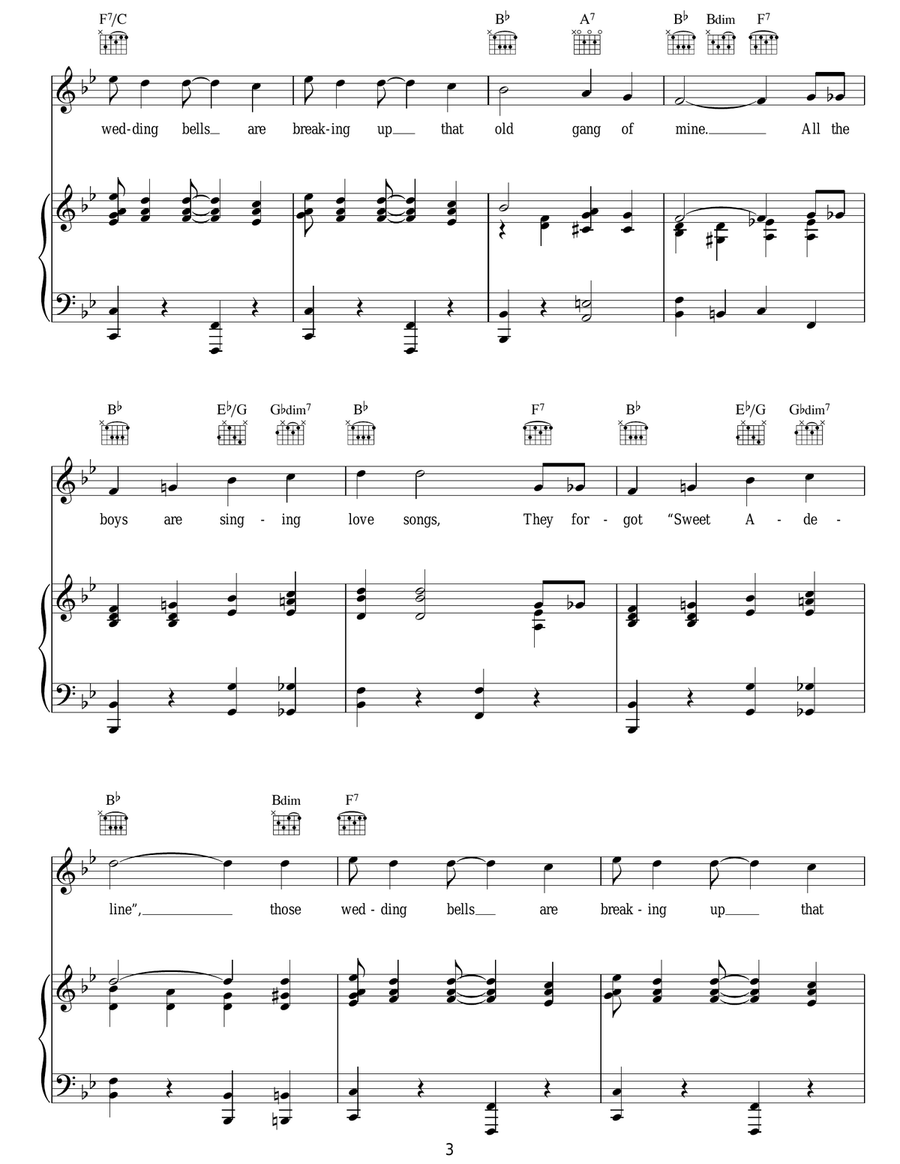 Wedding Bells Are Breaking Up That Old Gang Of Mine Acoustic Guitar scores gallery preview page 3