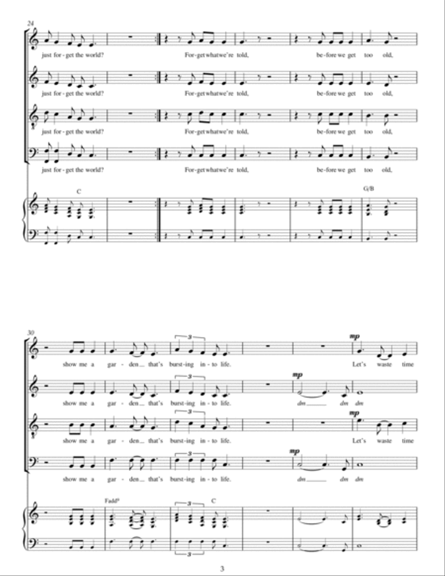Chasing Cars Chasing Cars 4-Part scores gallery preview page 3