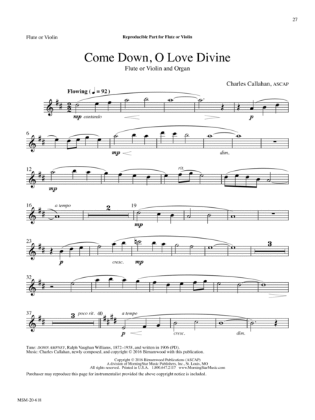 Come Down, O Love Divine (Downloadable)