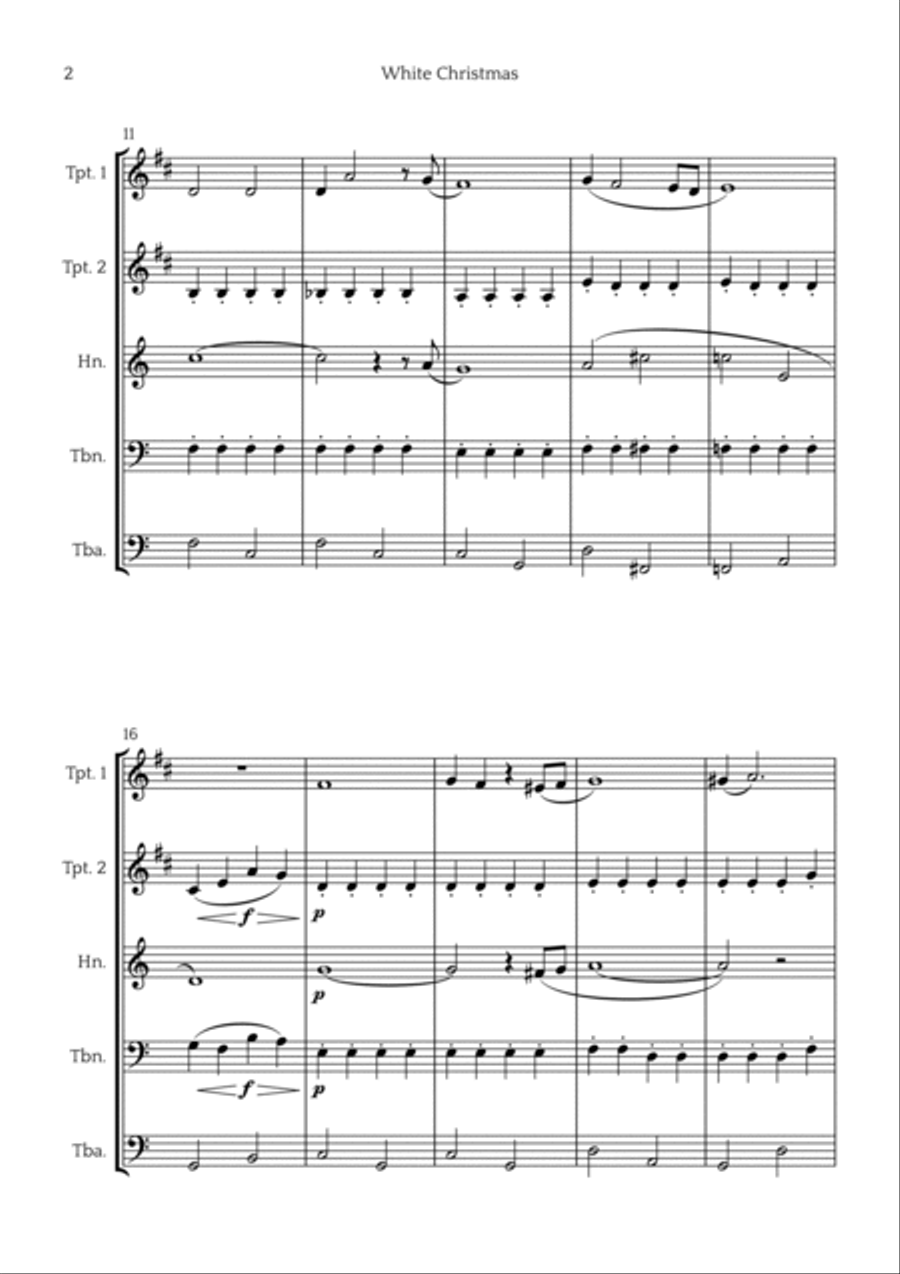 White Christmas Brass Quintet scores gallery preview page 2