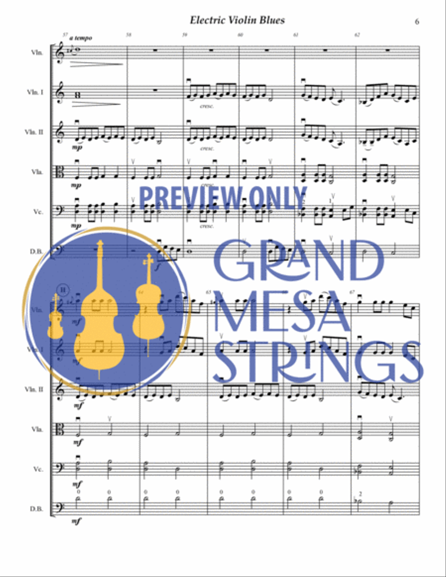 Electric Violin Blues Electric Violin Blues String Orchestra scores gallery preview page 7