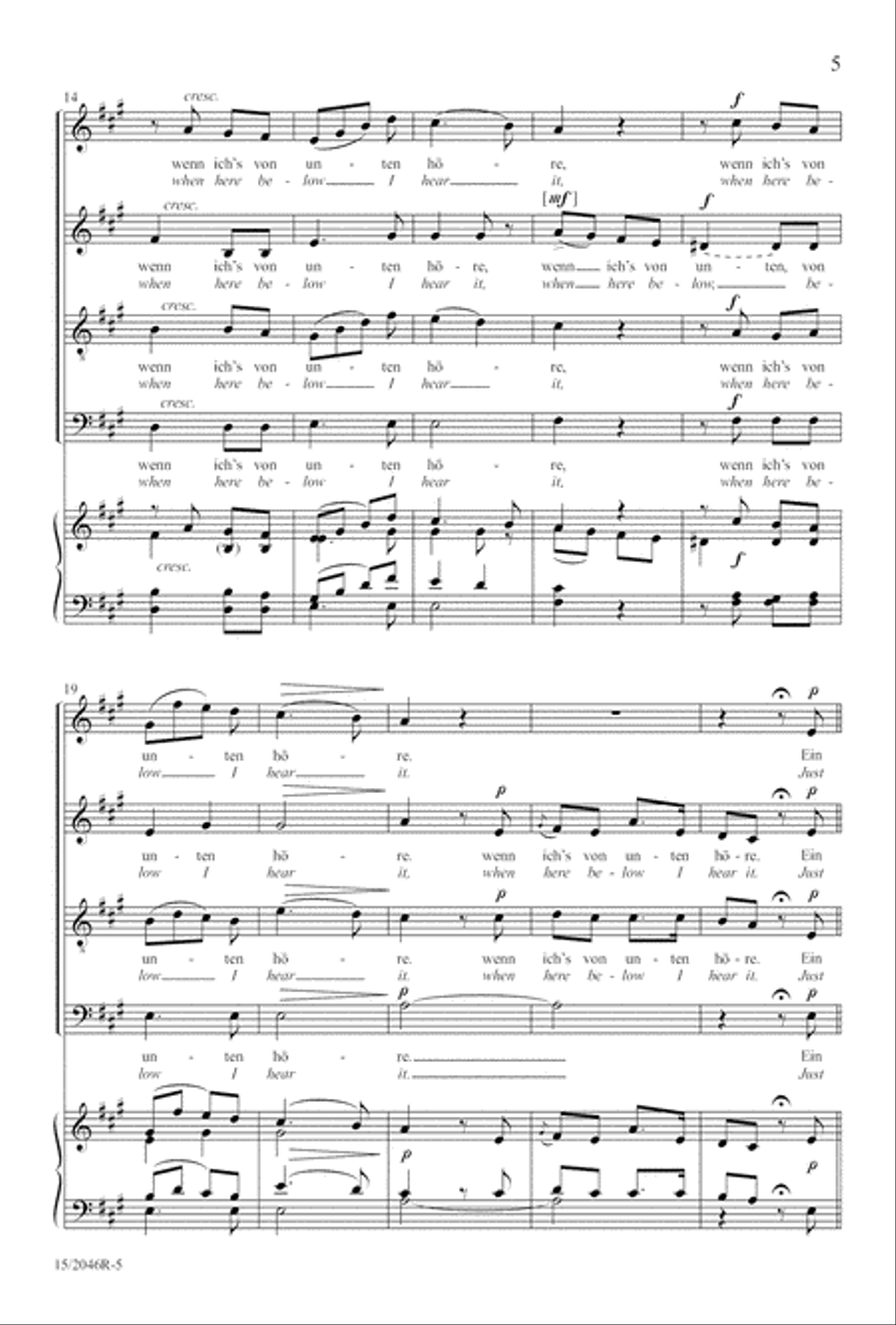 Two Mendelssohn Part Songs: 1. Im Walde 2. Jaglied 4-Part scores gallery preview page 5