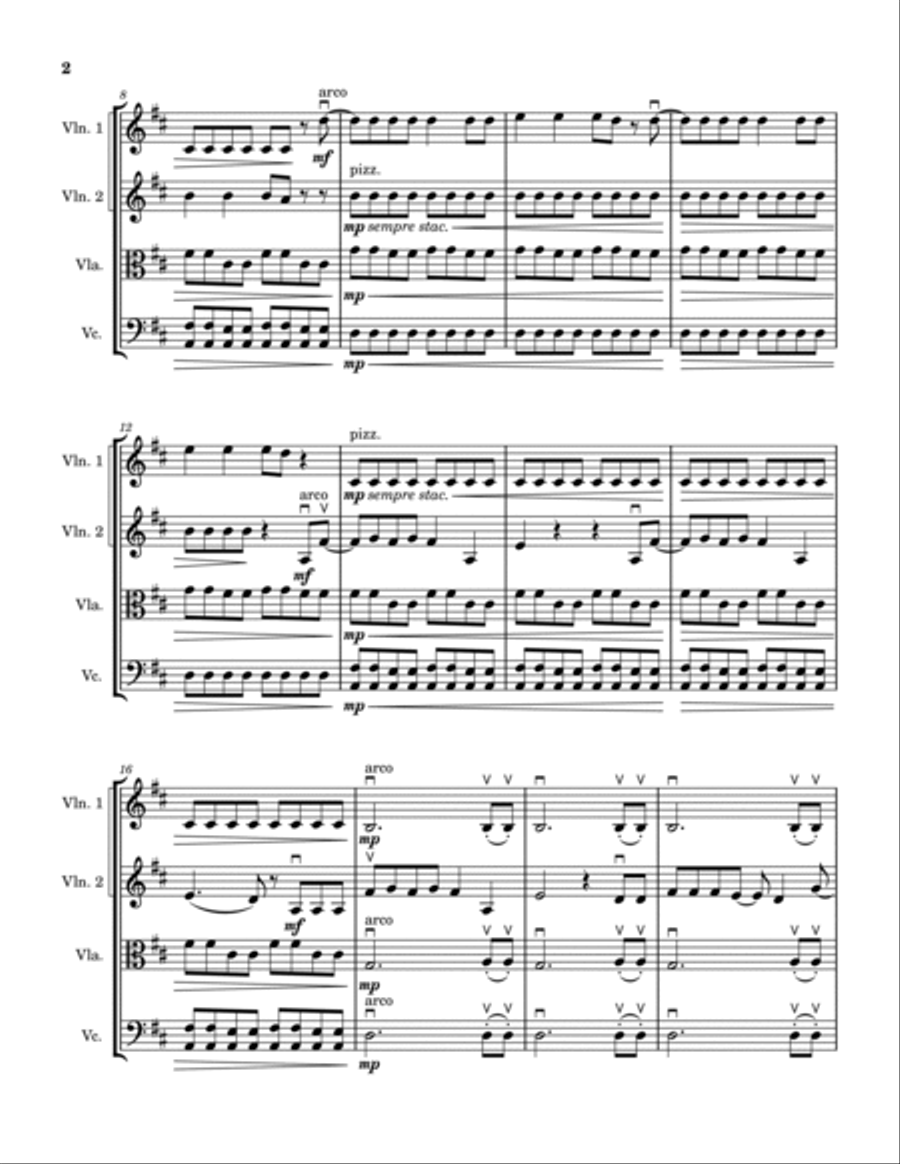 Hot To Go for String Quartet String Quartet scores gallery preview page 2