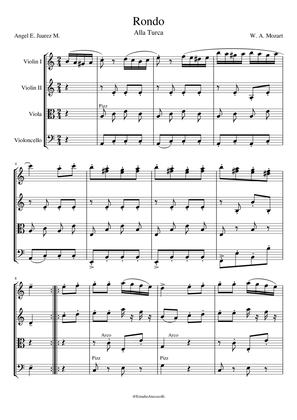 ALLA TURCA Sonata No. 11 in A major, K.331 for string quartet