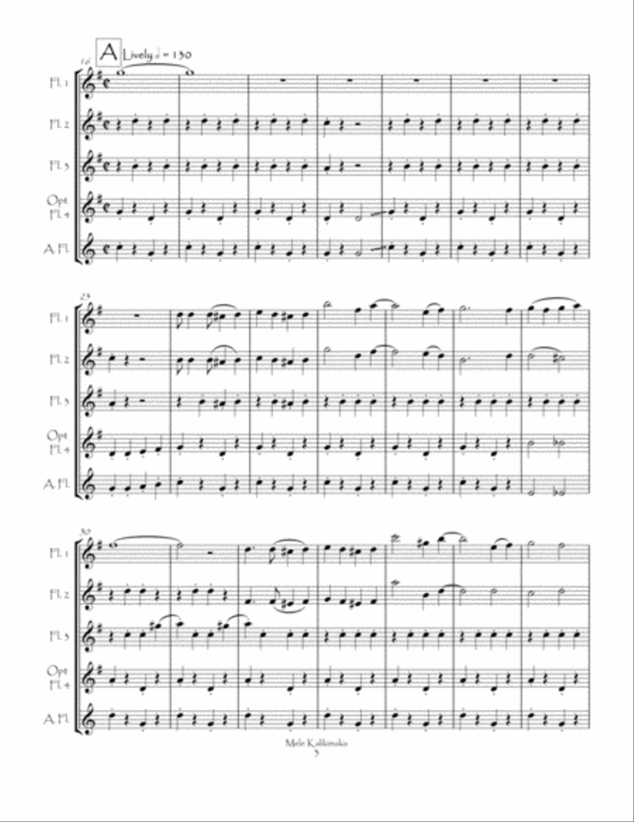 Mele Kalikimaka Mele Kalikimaka Flute Quartet scores gallery preview page 6