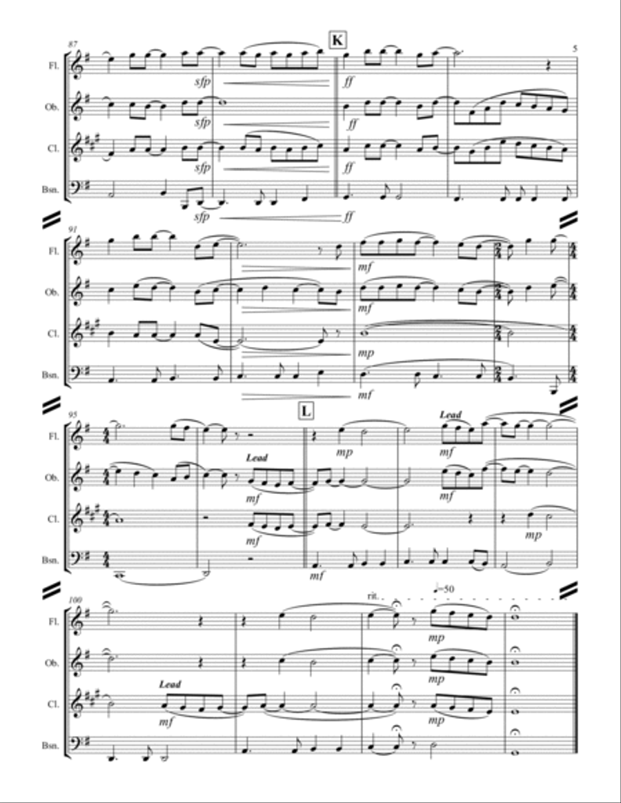 Worthy Is The Lamb Woodwind Quartet scores gallery preview page 6