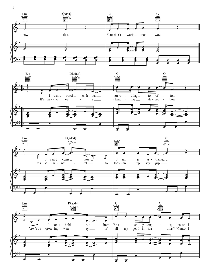 Trust You Piano, Vocal, Guitar scores gallery preview page 2
