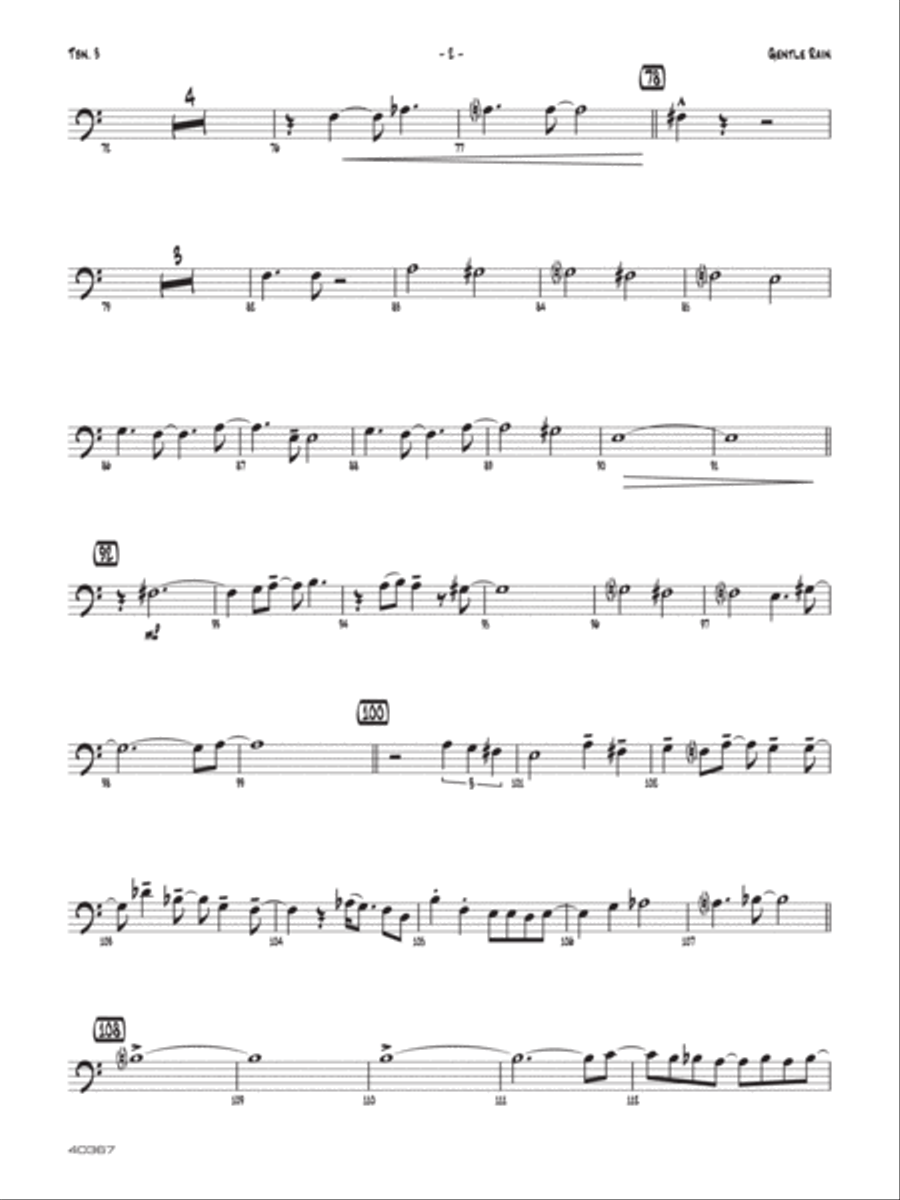Gentle Rain: 3rd Trombone Jazz Ensemble scores gallery preview page 2