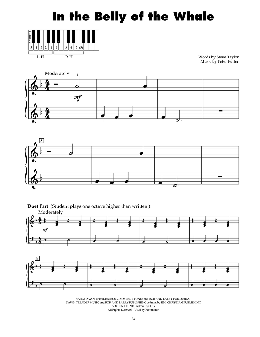 In The Belly Of The Whale (from Jonah - A VeggieTales Movie) Piano scores gallery preview page 1