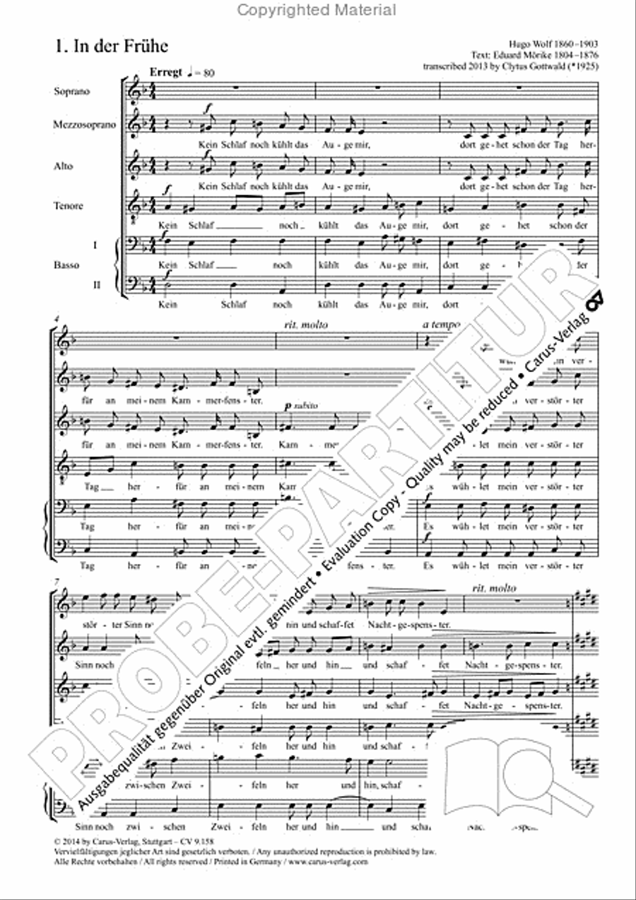 Gottwald/Wolf: Drei Lieder Mixed Choir scores gallery preview page 3
