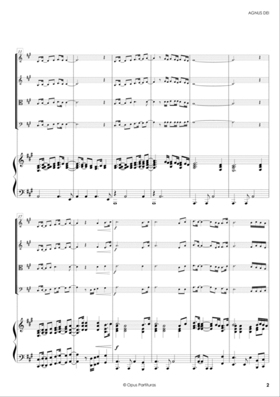 Agnus Dei Piano Quintet scores gallery preview page 2