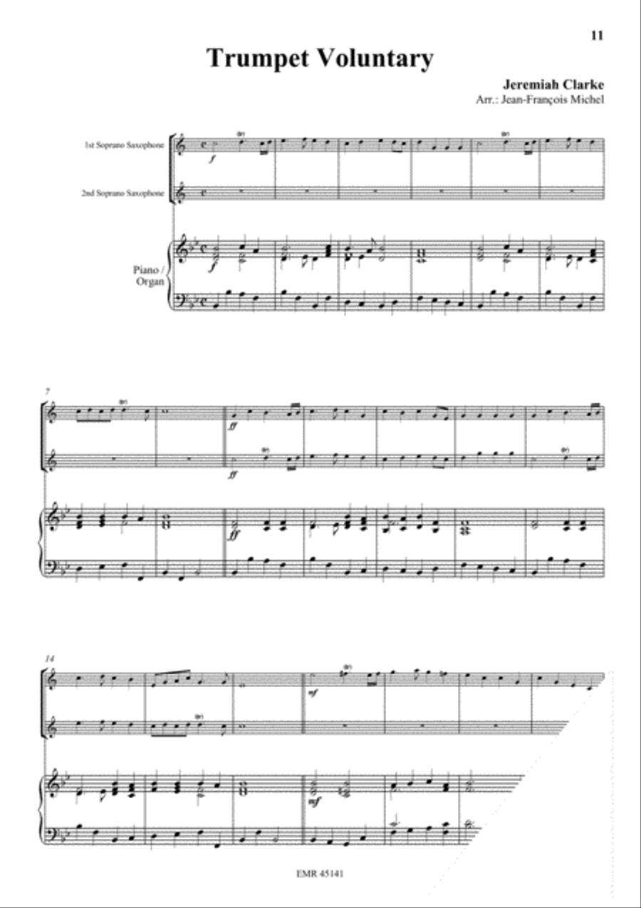 Halleluja (Handel) / Ave Maria (Bach-Gounod) / Trumpet Voluntary (Clarke) Soprano Saxophone scores gallery preview page 5