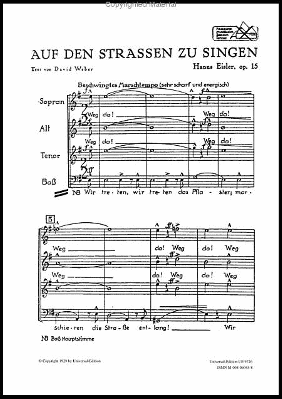 Auf Den Strassen Zu Singen, Op School and Community scores gallery preview page 2