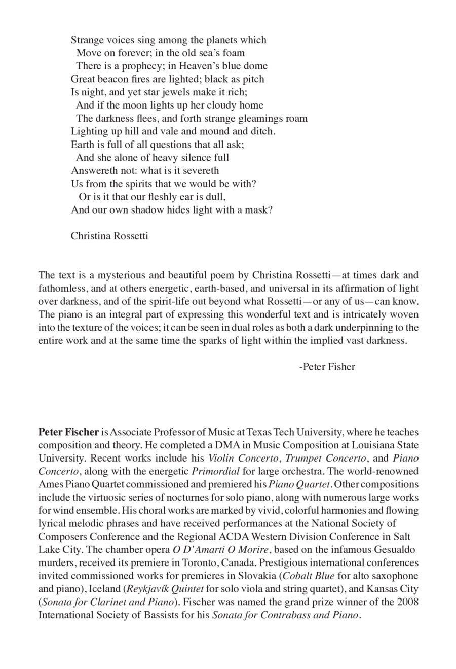 Strange Voices Sing Among the Planets Divisi scores gallery preview page 1