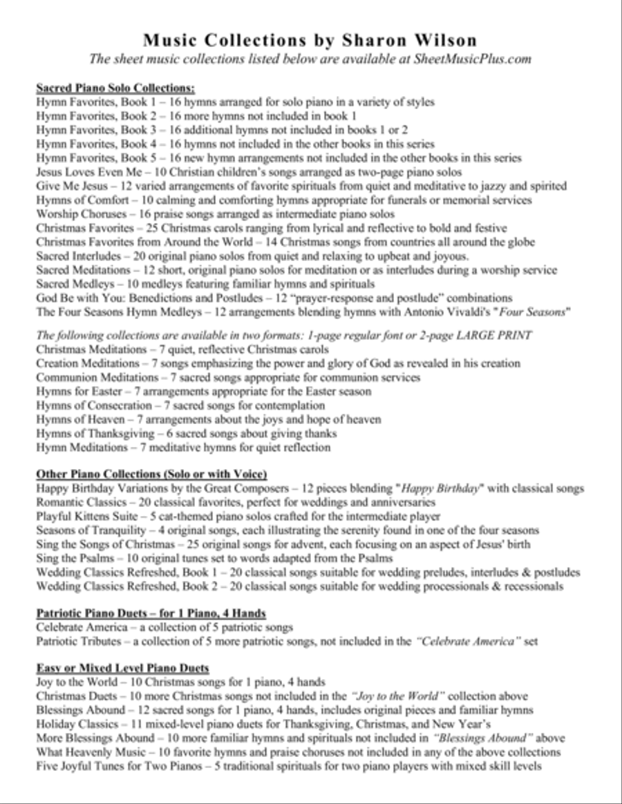 Sacred Medleys: Hymns and Spirituals, Book 1 (A Collection of 10 Medleys for Solo Piano) Piano Solo scores gallery preview page 2