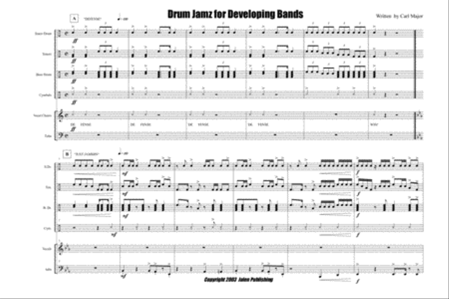 Drum Jamz For Developing Bands Concert Band scores gallery preview page 2