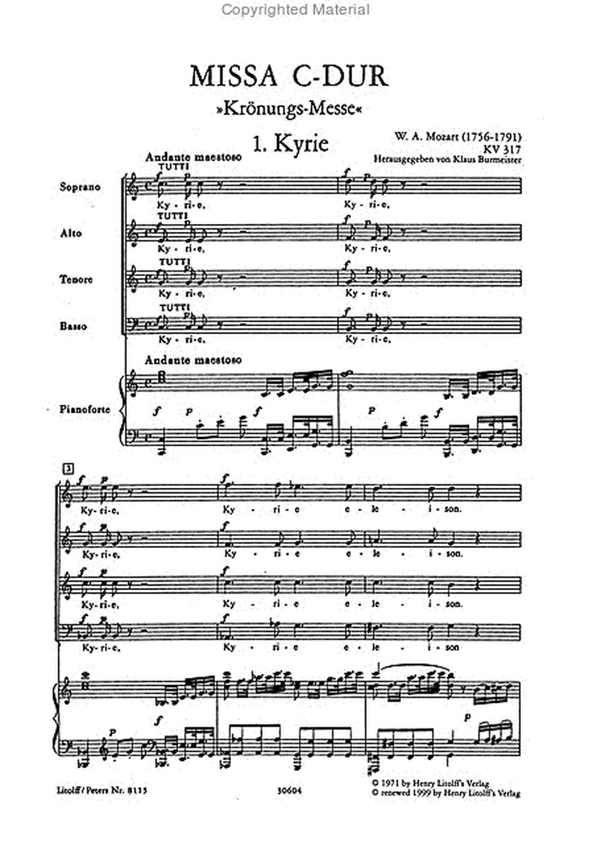 Missa in C K317 Coronation Mass (Vocal Score)
