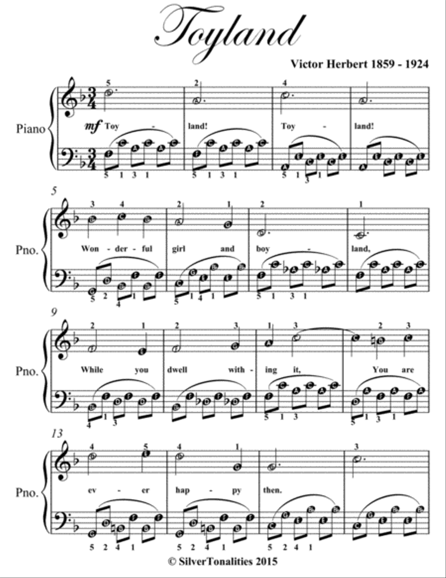 Toyland Easy Piano Sheet Music Easy Piano scores gallery preview page 2