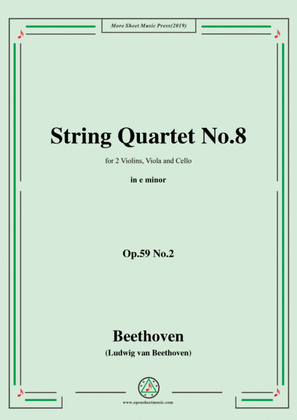 Book cover for Beethoven-String Quartet No.8 in e minor,Op.59 No.2