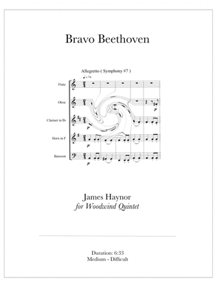 Book cover for Bravo Beethoven for Woodwind Quintet