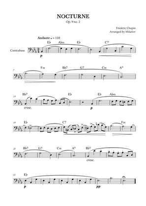 Chopin Nocturne op. 9 no. 2 | String Bass | E-flat Major | Chords | Easy beginner