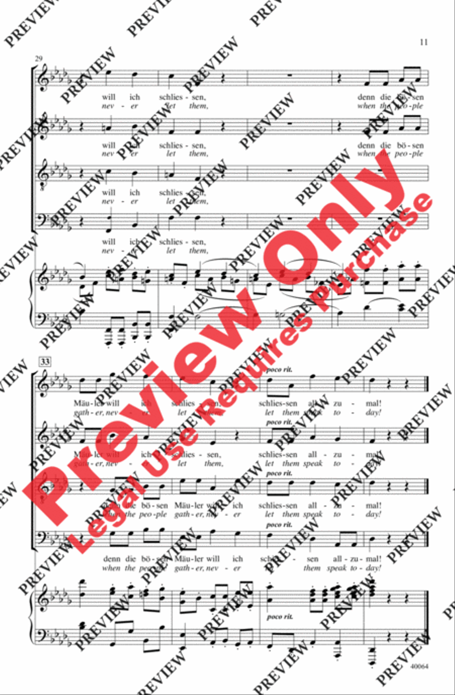 Three Liebeslieder Waltzes (from Liebeslieder Walzer, Opus 52) 4-Part scores gallery preview page 11