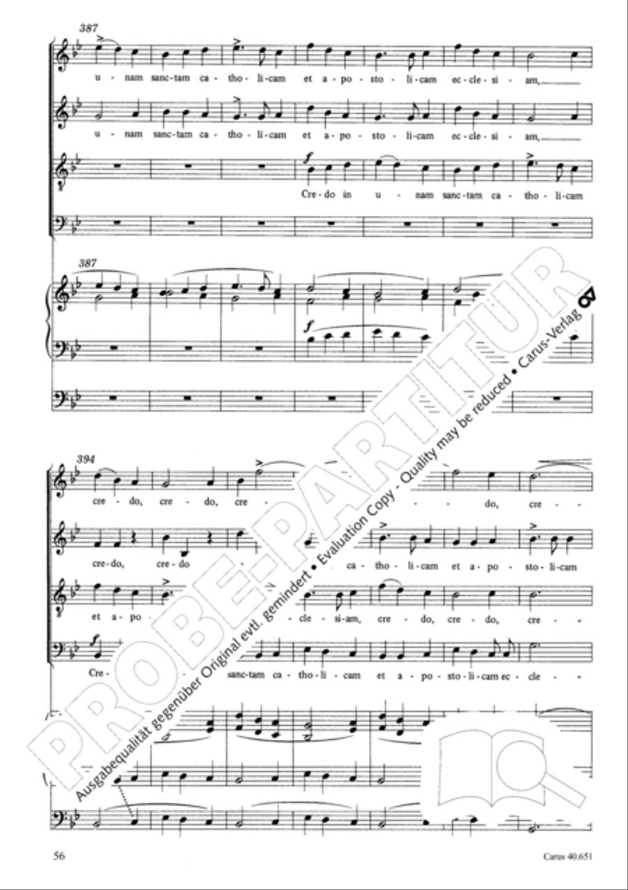 Mass in D Major (Missa in D) 4-Part scores gallery preview page 65