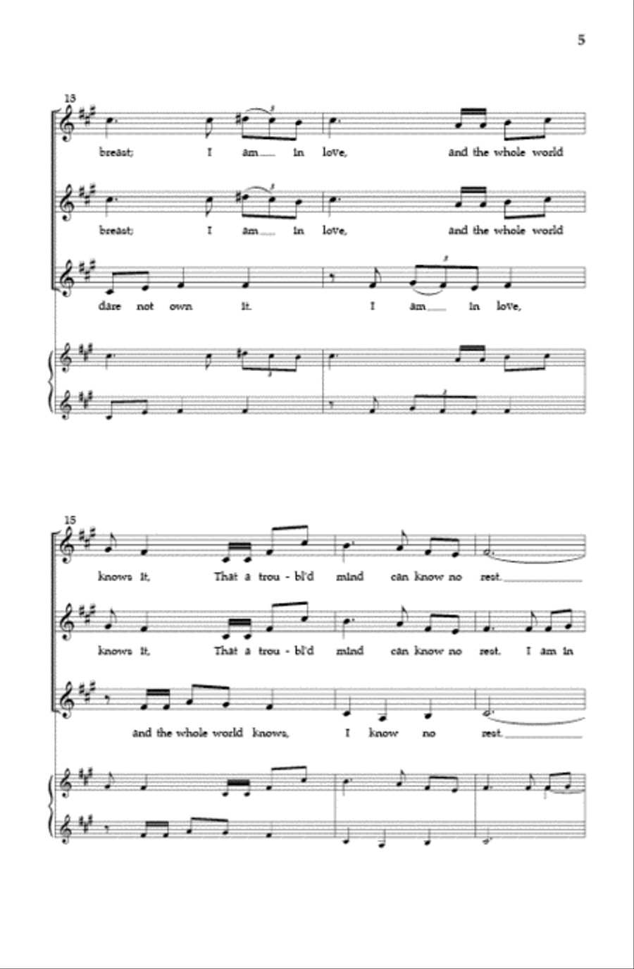 I Am In Love SSA scores gallery preview page 4