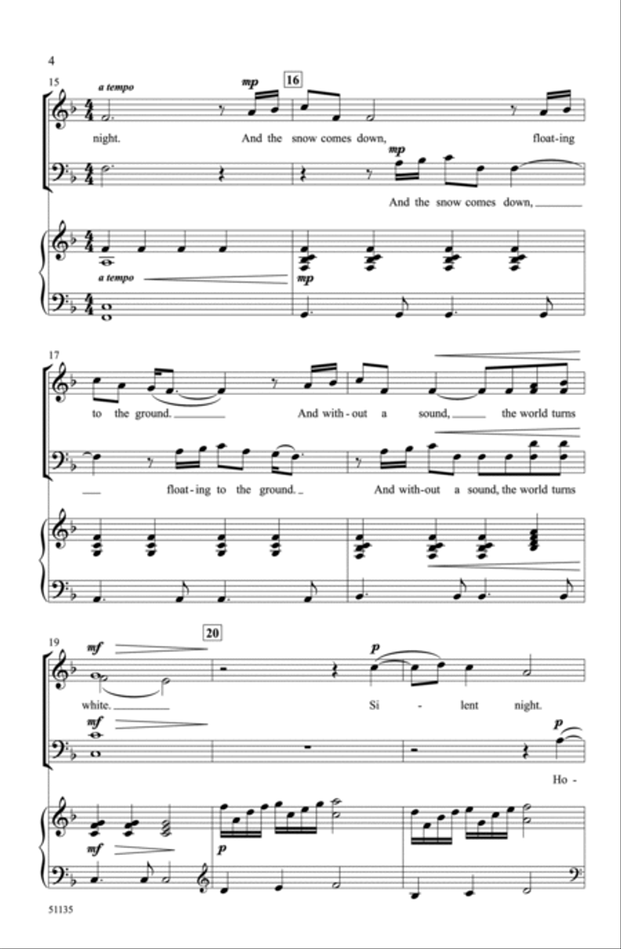Sweet Silent Night Choir scores gallery preview page 3