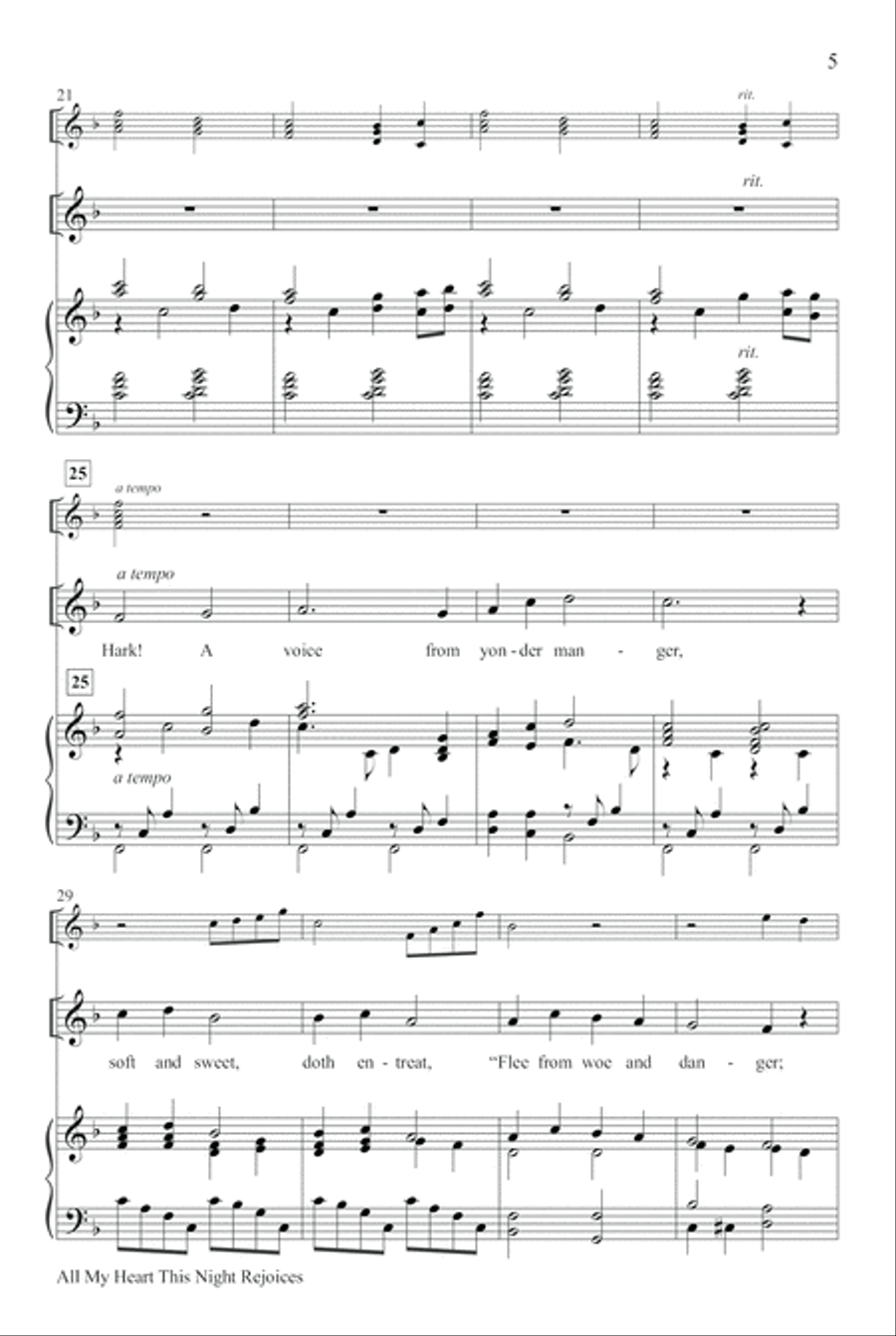 All My Heart This Night Rejoices Unison Choir scores gallery preview page 4