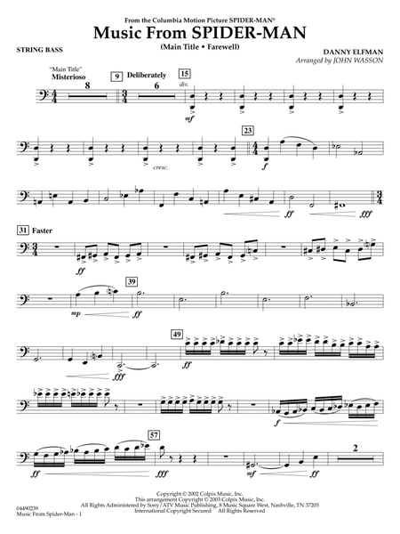 Music from Spider-Man (arr. John Wasson) - String Bass