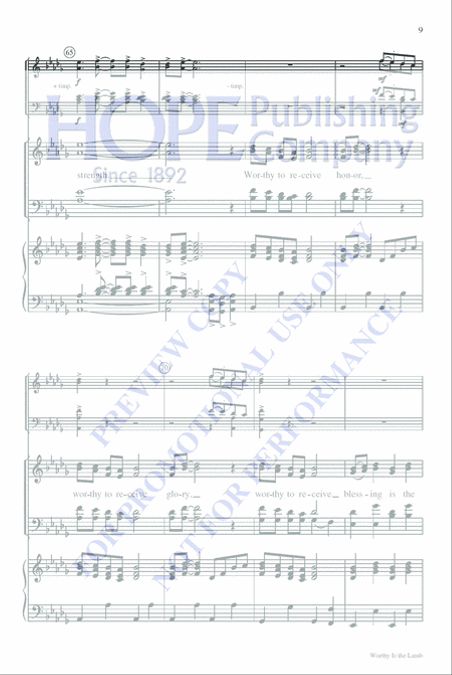Worthy Is the Lamb Worthy Is the Lamb 4-Part scores gallery preview page 9
