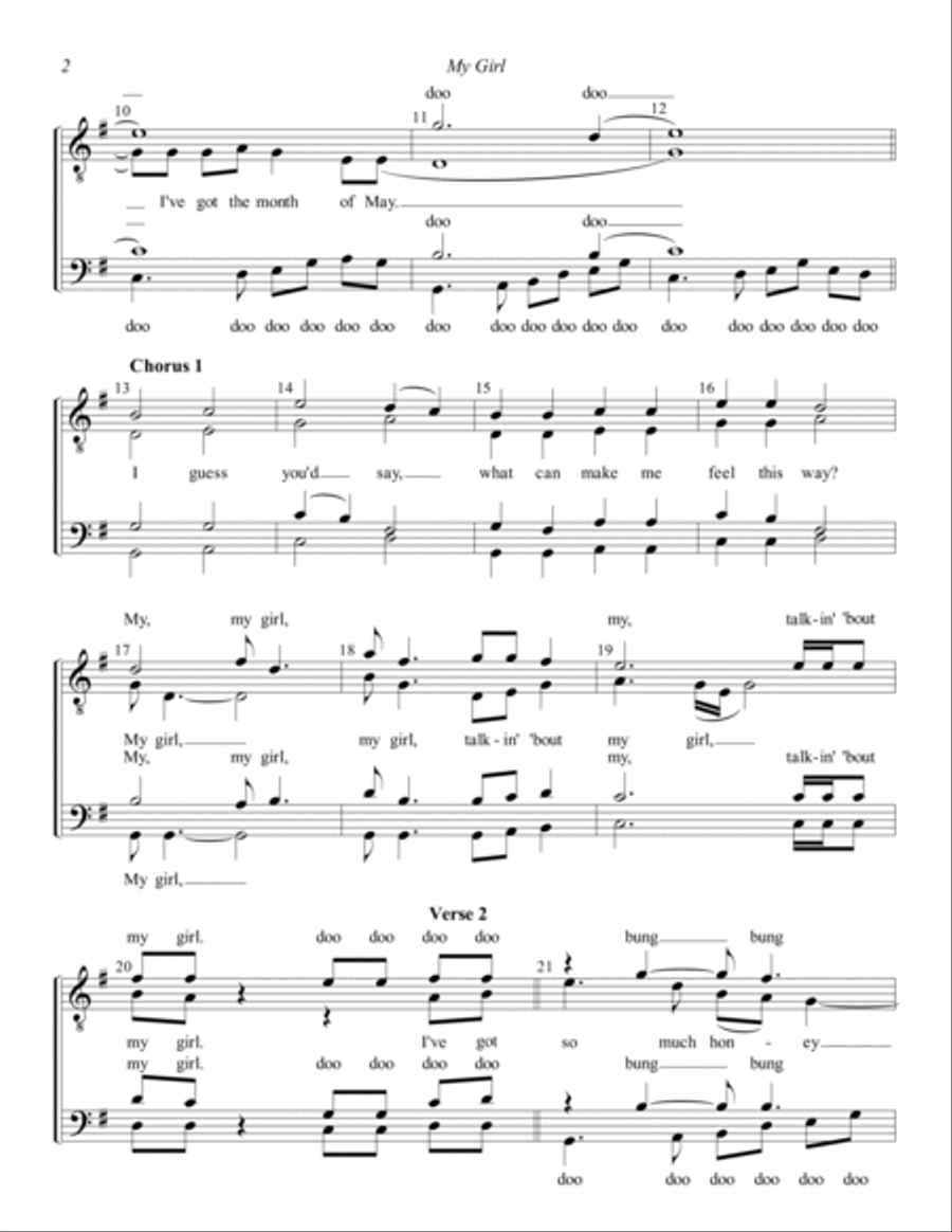 My Girl (arr. Rob Campbell) TTBB scores gallery preview page 2