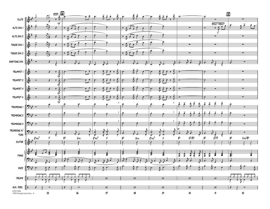 I Will Always Love You - Full Score Jazz Ensemble scores gallery preview page 4