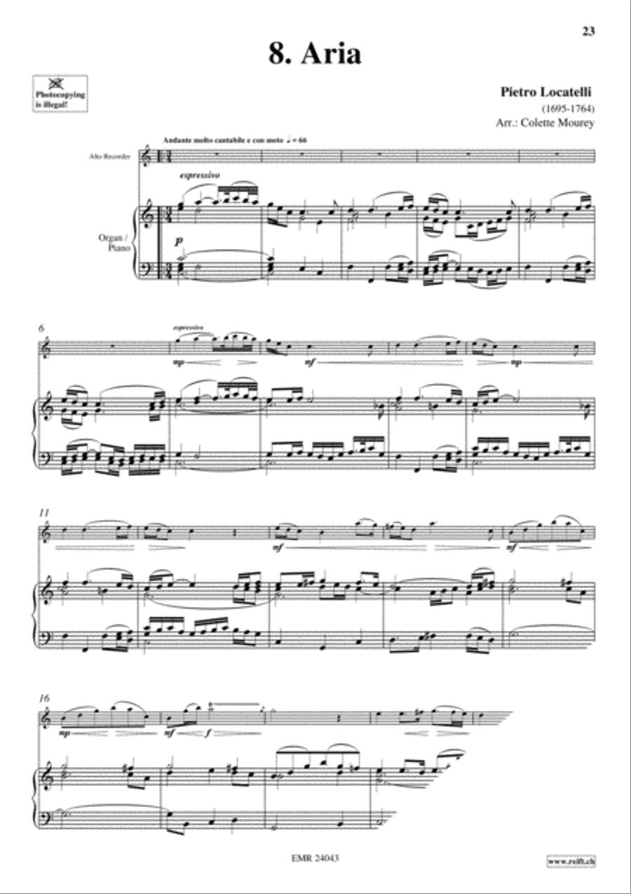 40 Greatest Baroque Hits Volume 1 Alto Recorder scores gallery preview page 10