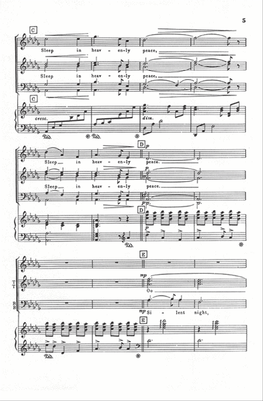 Silent Night Silent Night TTBB scores gallery preview page 4