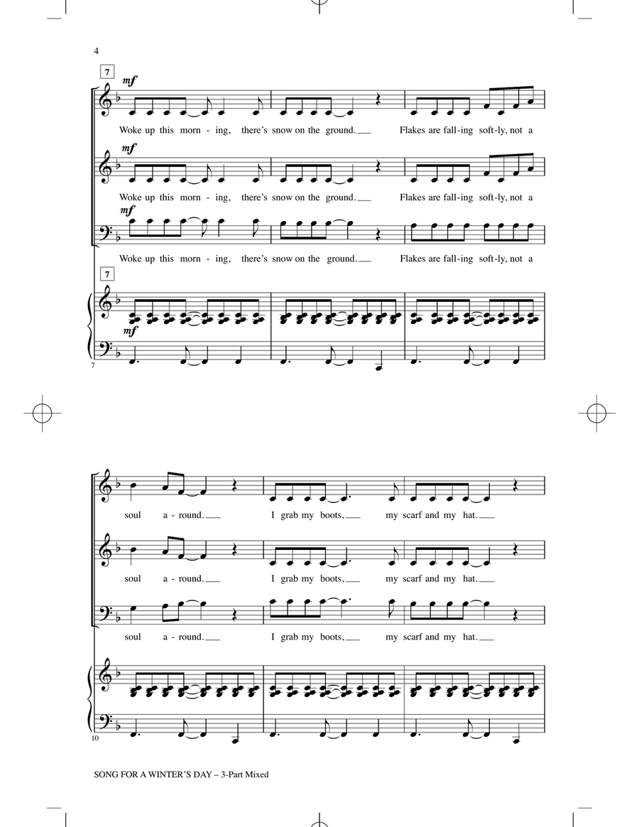 Song For A Winter's Day 3-Part scores gallery preview page 2