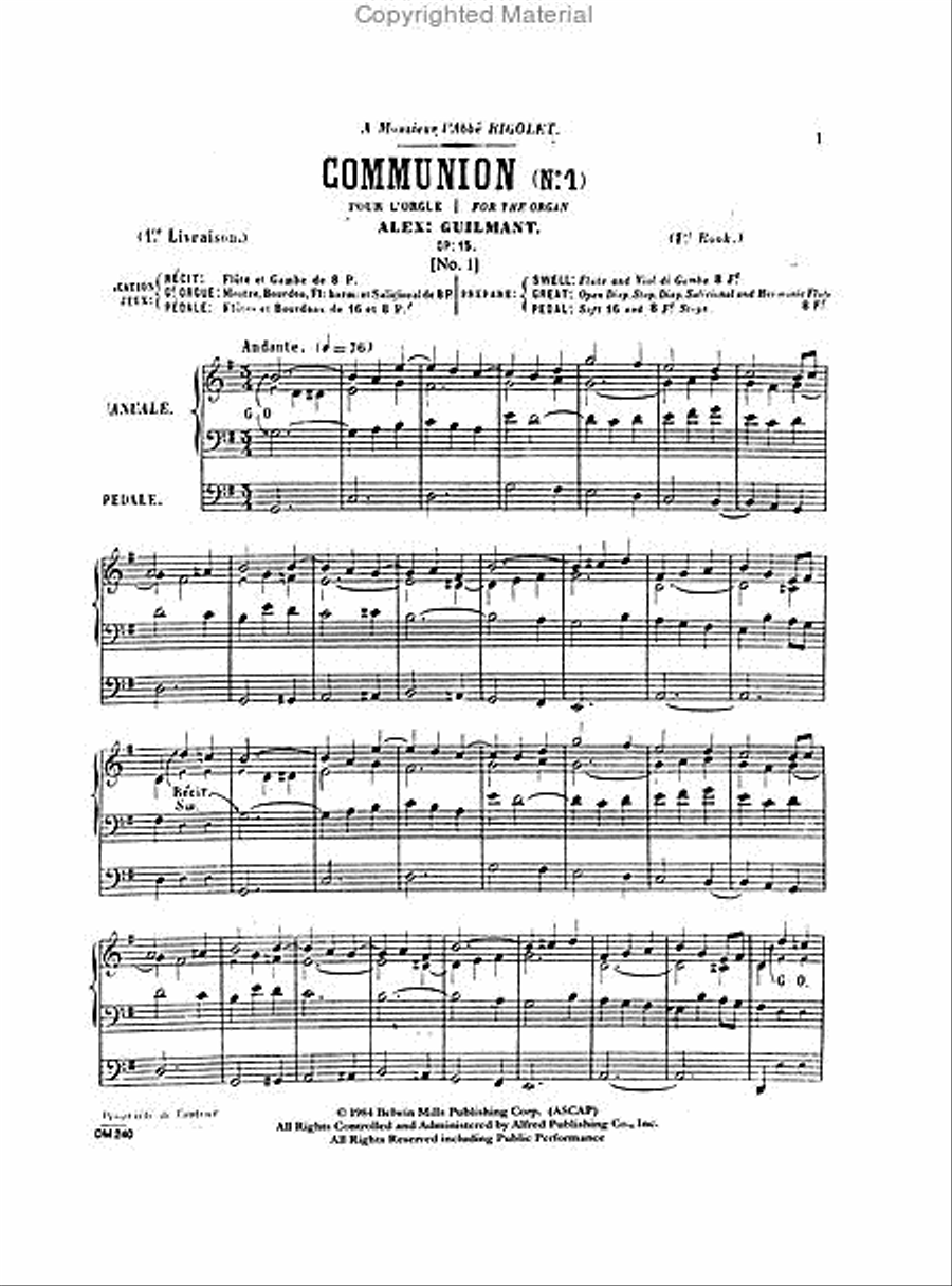 The Organ Music of Alexandre Guilmant, Volume 1 Organ scores gallery preview page 2