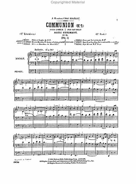 The Organ Music of Alexandre Guilmant, Volume 1
