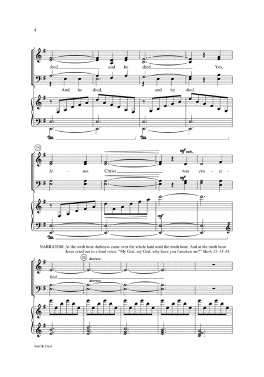 And He Died And He Died 4-Part scores gallery preview page 4