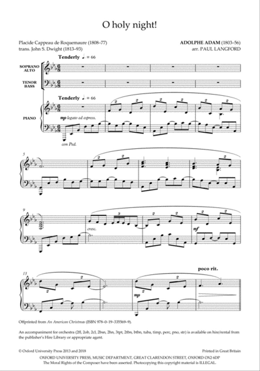 O holy night! 4-Part scores gallery preview page 2