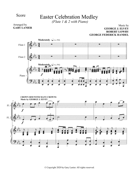 EASTER CELEBRATION MEDLEY (for Flute 1, Flute 2 and Piano with Instrumental Parts) image number null
