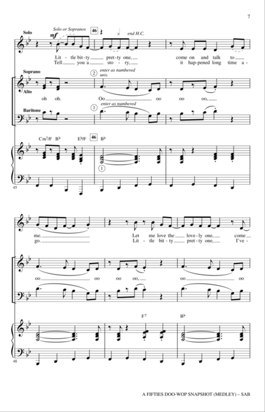 A Fifties Doo-Wop Snapshot (Medley) 3-Part scores gallery preview page 6