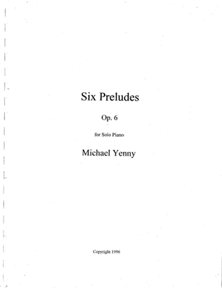 Book cover for 6 Preludes for Piano, op. 6