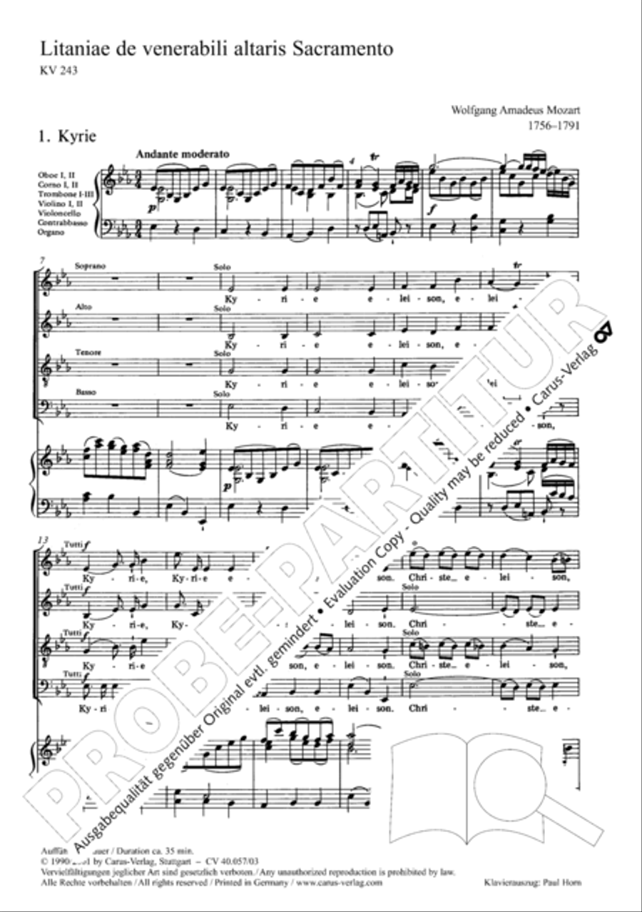 Litaniae de venerabili altaris Sacramento in Es 4-Part scores gallery preview page 4