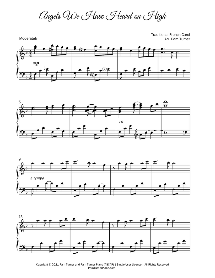 Angels We Have Heard on High (Intermediate Piano Solo) Piano Solo scores gallery preview page 3
