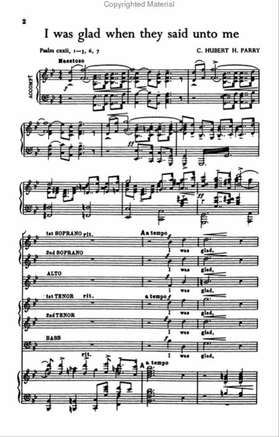 I Was Glad When They Said Unto Me 4-Part scores gallery preview page 2